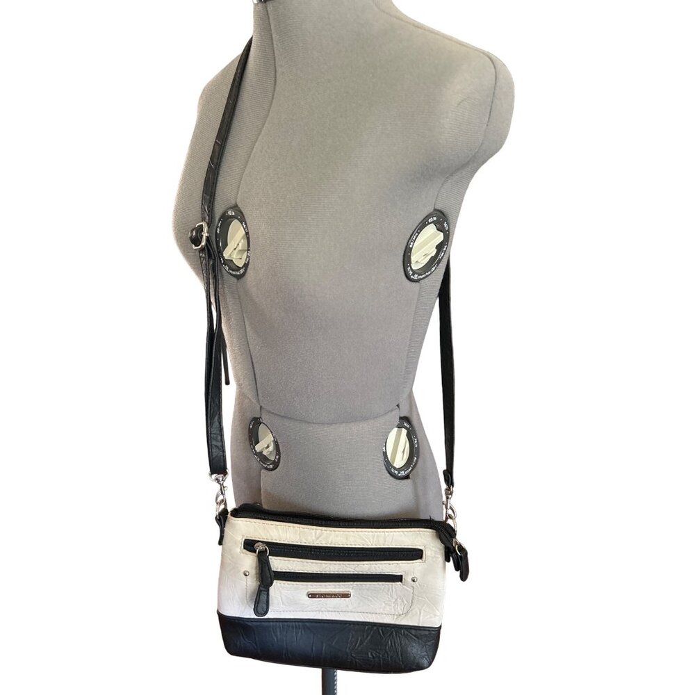 Stone & Co Ivory & Black Faux Leather Crossbody bag